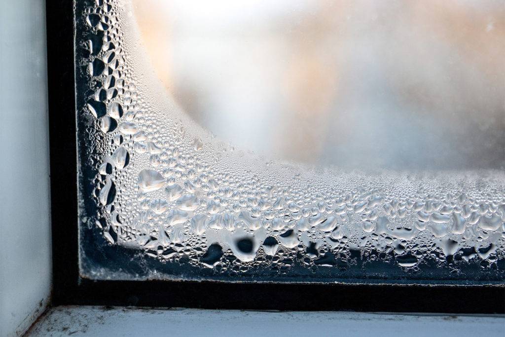 moisture on window-closeup